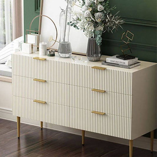 3 / 4 / 5 / 6 Drawers Storage Chest Living Room Wooden Dresser In White And Green - White 47l X 16w X 29h