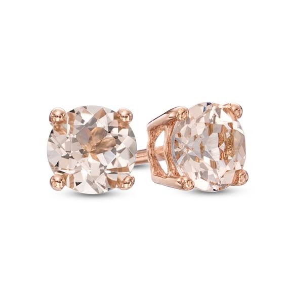 5.0mm Morganite Stud Earrings In 10k