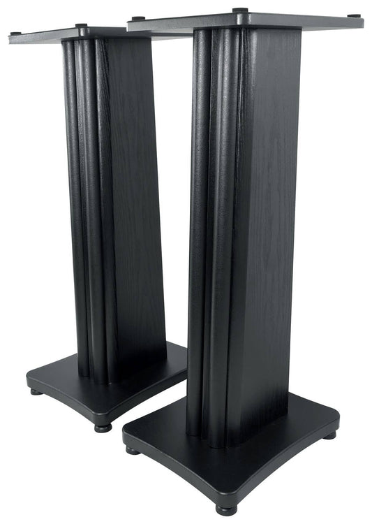 2 Ss28d Premium Dark Wood Grain 28 Home Speaker Stands Up To 100lbs