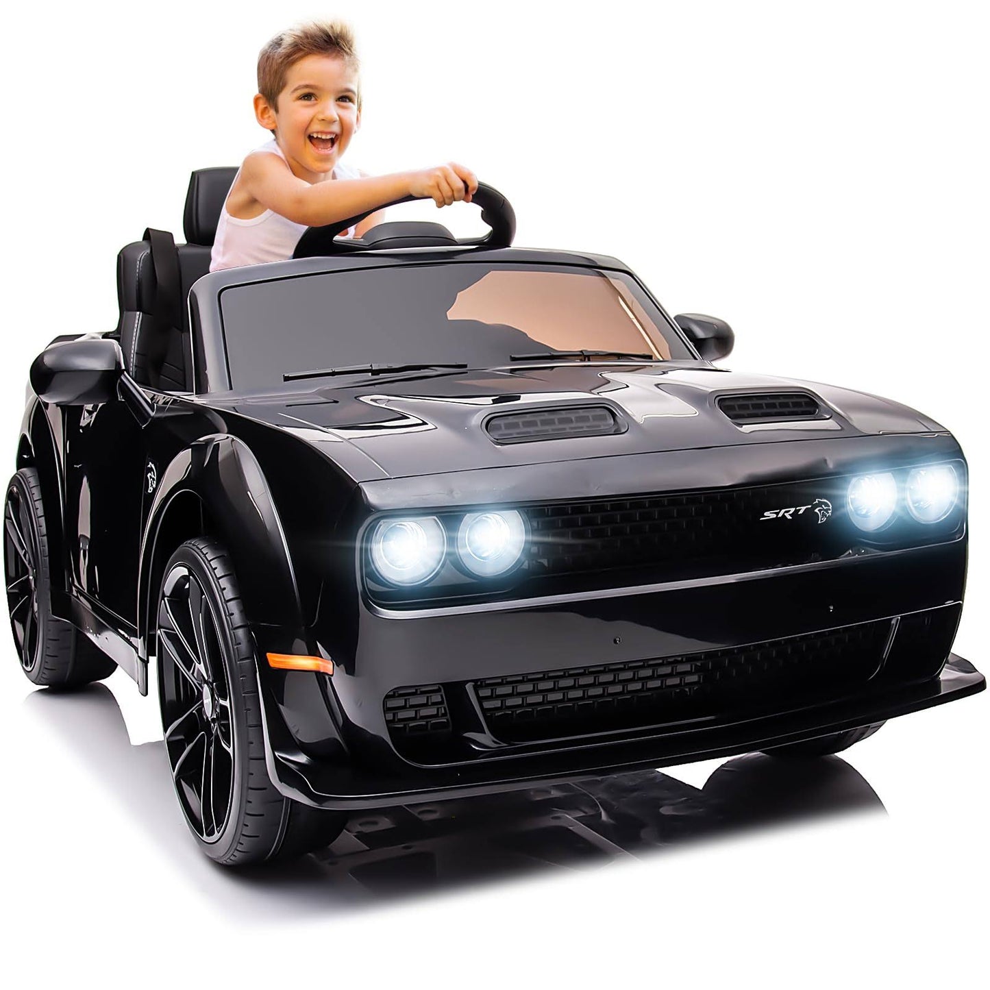 12v Kids Ride On Car Licensed Dodge Challenger Electric Car For Kids With Remote Control, 3 Speed Kids Electric Vehicles With Suspension