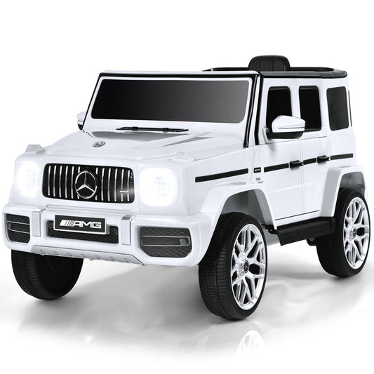 12v Kids Ride On Car, Licensed Mercedes Benz G63 Electric Vehicle With Remote Control, Double Open Doors, Music, Bluetooth, 2 Speeds, Wheels