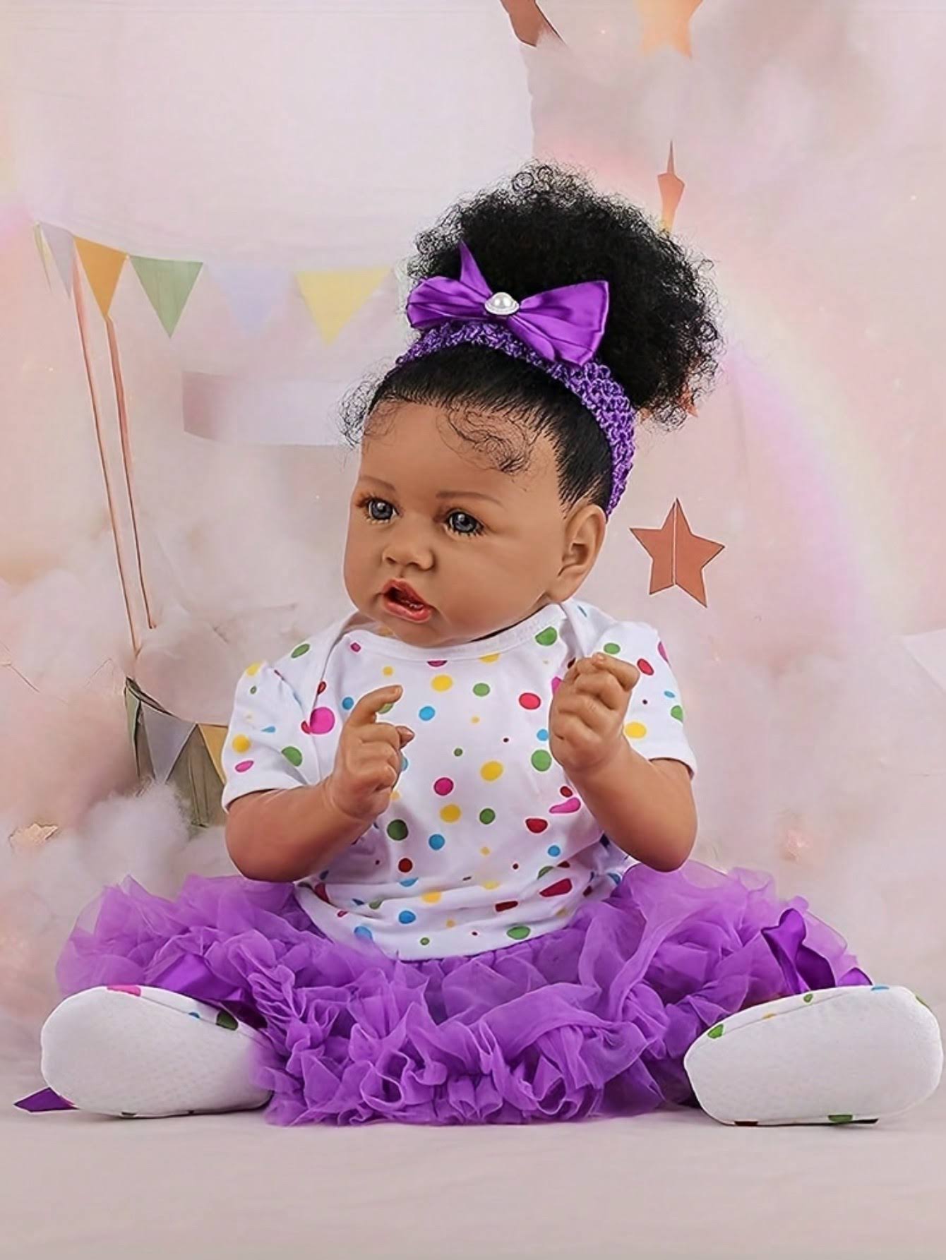 22inch 55cm Lifelike Reborn Dolls Realistic Newborn Bebe Girl With Soft Cloth Body Doll Lovely Birthday Gift,55 Cm 22 Inches