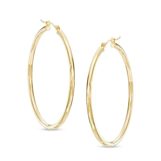 2.0 X 40mm Hoop Earrings In 14k