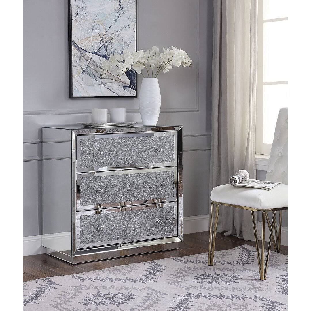 3 Drawer Mirrored Accent Chest Everly Quinn