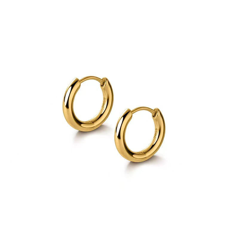 Vermeil Hoop Earrings In 925 Sterling Silver For Men & Women