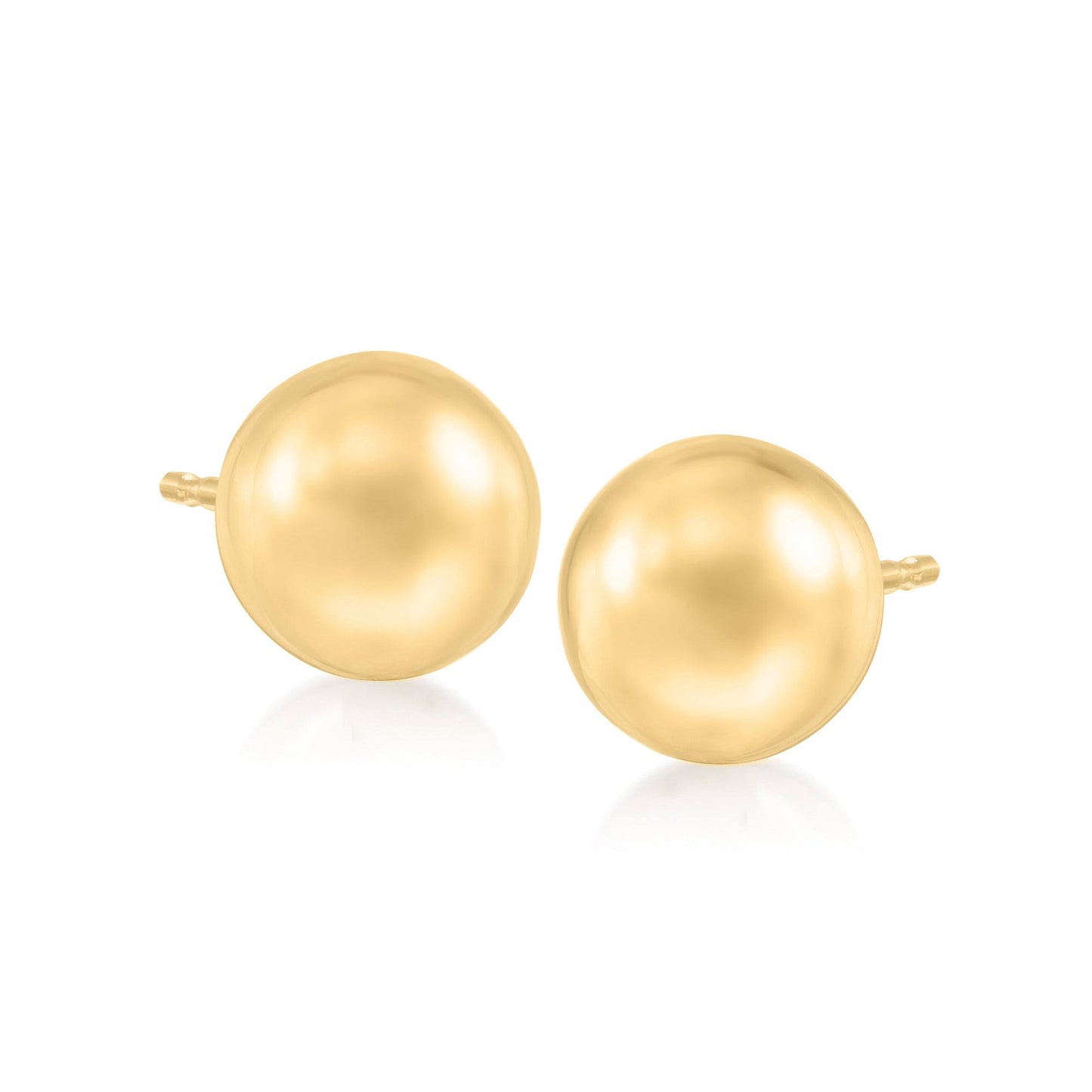 14kt Yellow Gold Ball Stud Earrings Womens