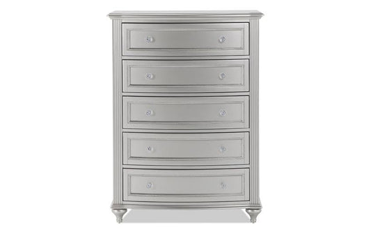 5 Drawer Chest In White Glam Chests Pine Solids/Poplar Solids By Bobs Discount Furniture