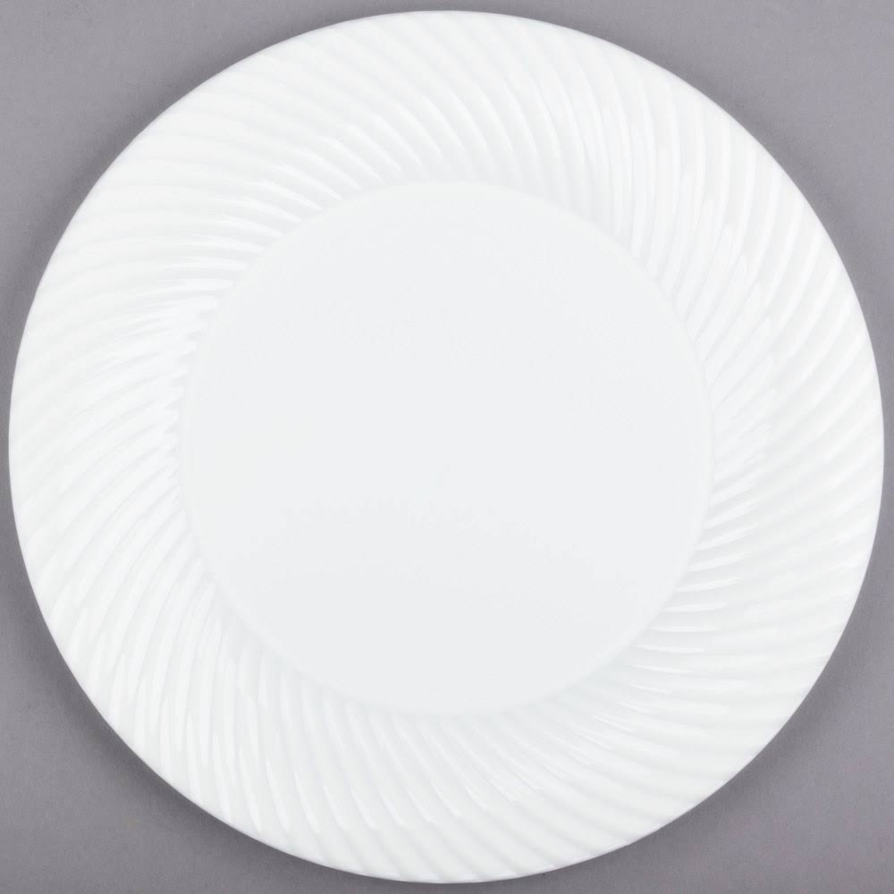 144/Case - Visions Wave 10 White Plastic Plate