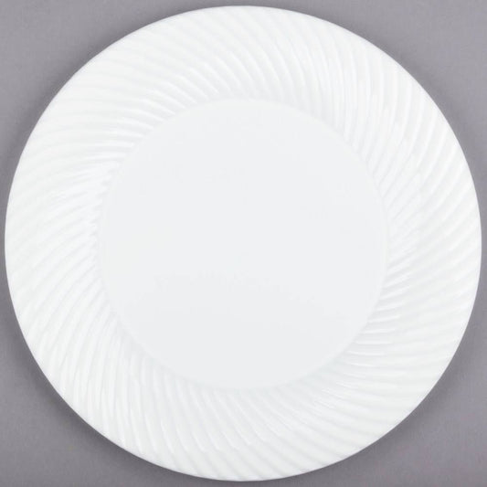 144/Case - Visions Wave 10 White Plastic Plate