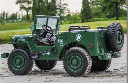 24v Multi Seater Military Jeep For Kids - Green