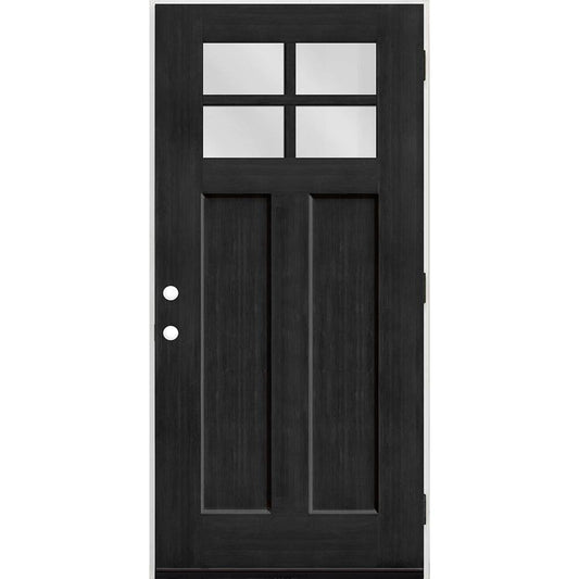 36 In. X 80 In. 4 Lite 1月4日 Toplite Clear Glass Onyx Stained Fir Grain Fiberglass Prehung Front Door