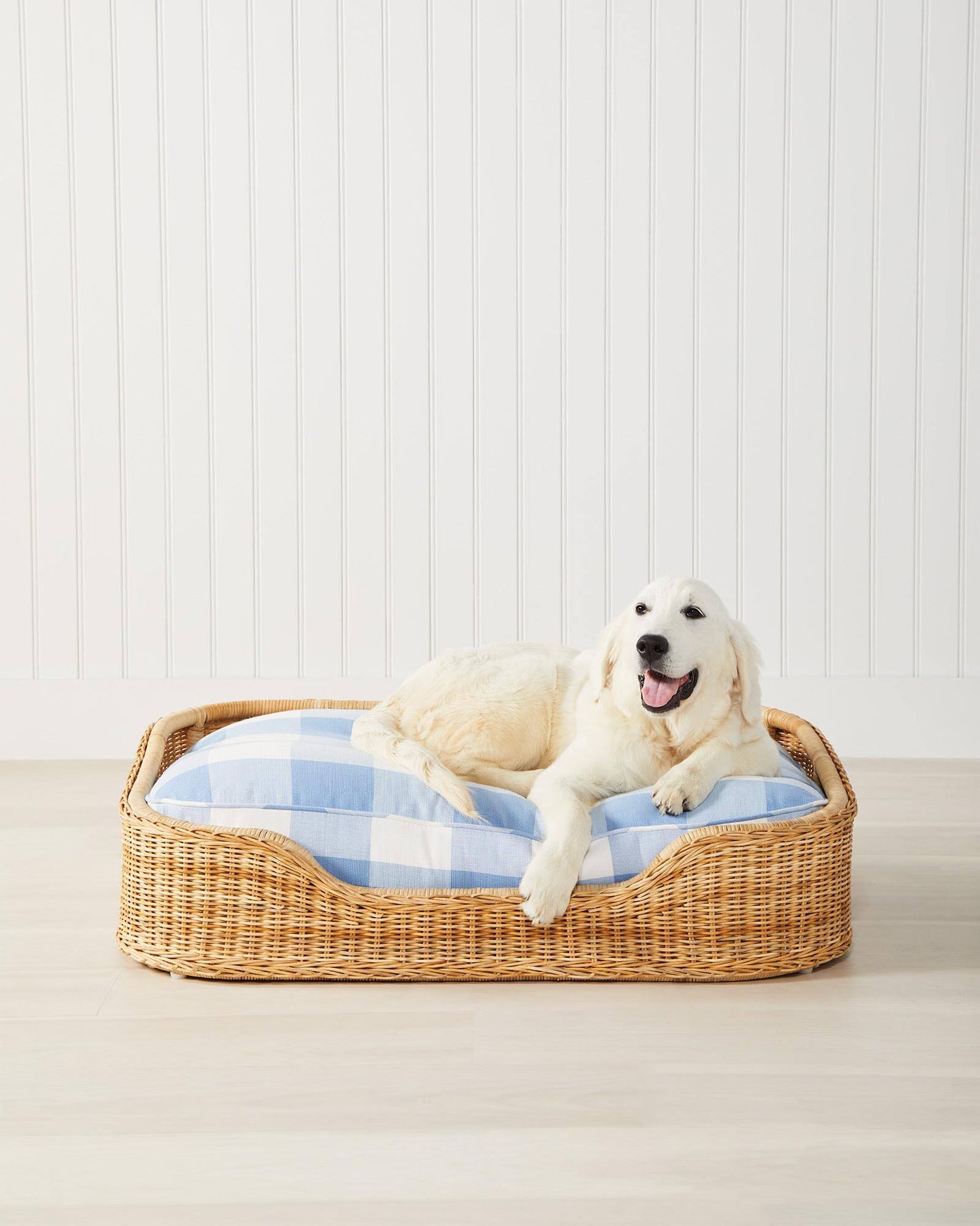 Wicker Dog Bed Blue