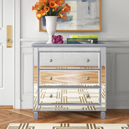 3 Drawer Mirrored Accent Chest Etta Avenue