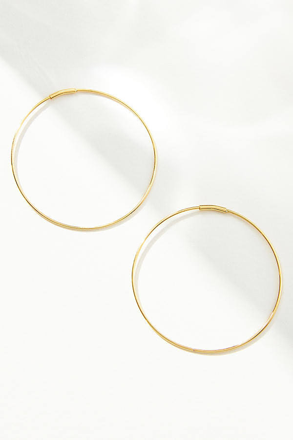 14k Gold Delicate Hoop Earrings By By Anthropologie