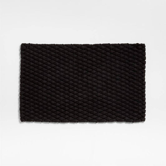 Weave Performance Black Indoor/Outdoor Doormat 18x30 | Crate & Barrel