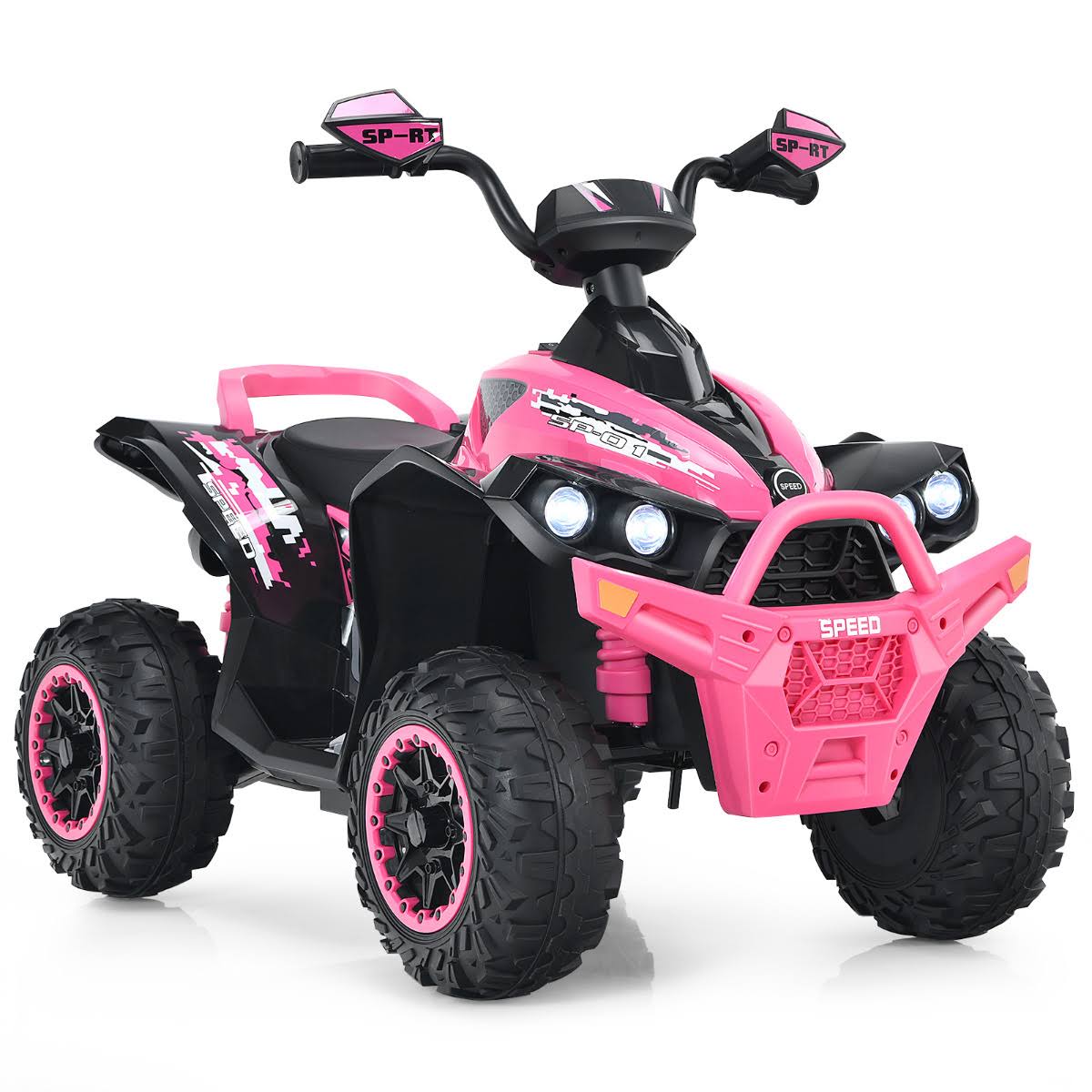 12v Kids Ride-On Electric Atv 4-Wheeler Quad Car Toy With Mp3 & Led Lights