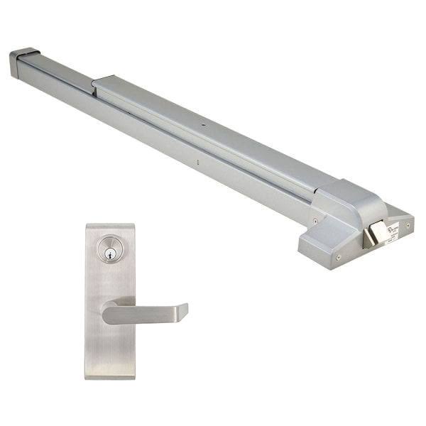 Tde-2000r-L Rim Exit Device With Heavy-Duty Escutcheon Lever, Aluminum