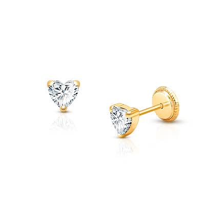 Studs 4mm Clear Cz Baby/Childrens Earrings