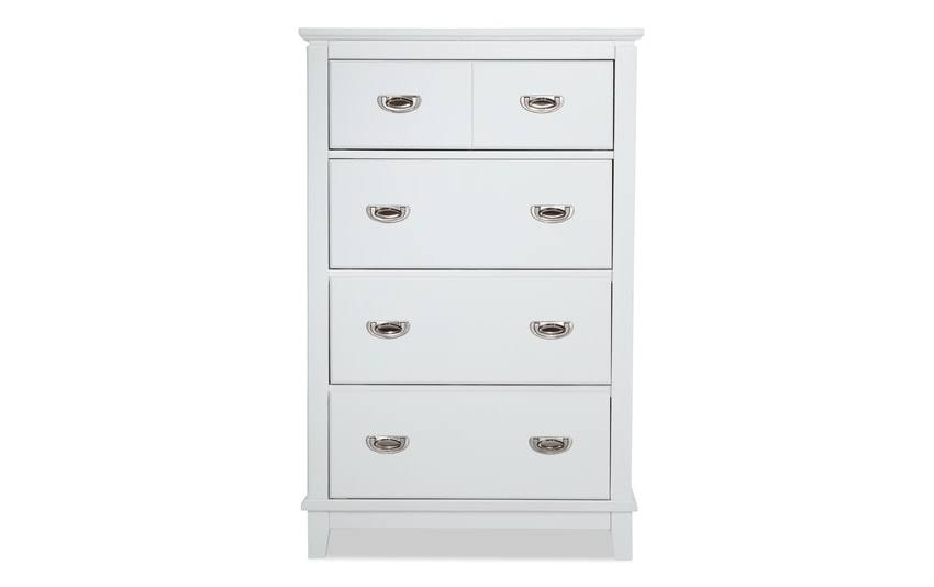 4 Drawer Chest In White Transitional Chests & Dressers Mdf/Poplar Solids/Veneers By Bobs Discount Furniture