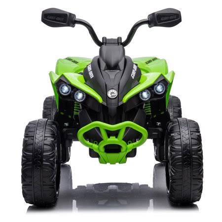 24v Ride On Toys, 4 Wheeler Atv For Kids With 2 Seater, 4x200w Motors, 4wd/2wd Switchable, Green, Size: 42.5