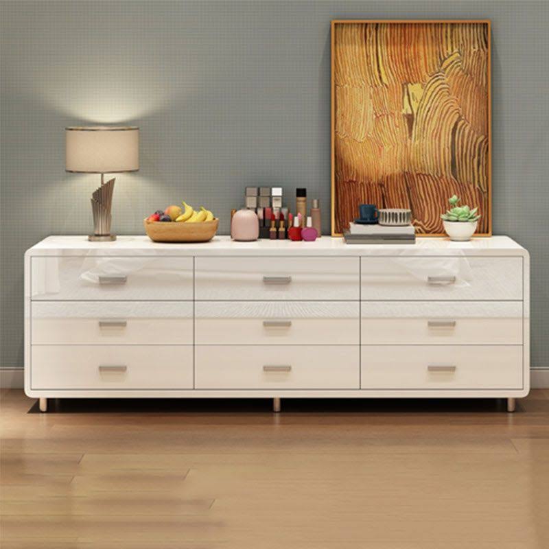 Wooden Storage Chest Dresser Horizontal Storage Chest Dresser In White And Grey - White 71l X 16w X 24h 9