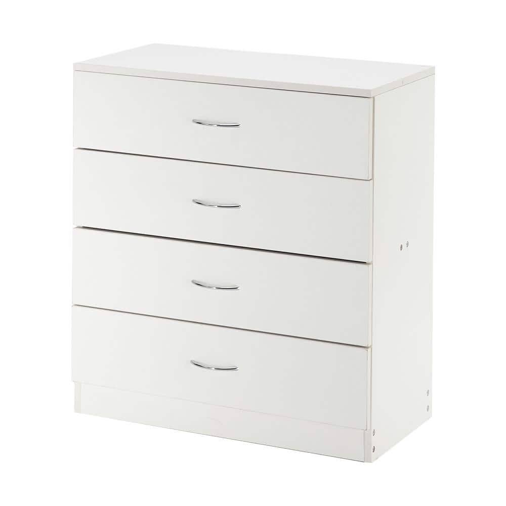 4-Drawers White Simple Chest Of Drawers 26 In. W X 28.7 In. H