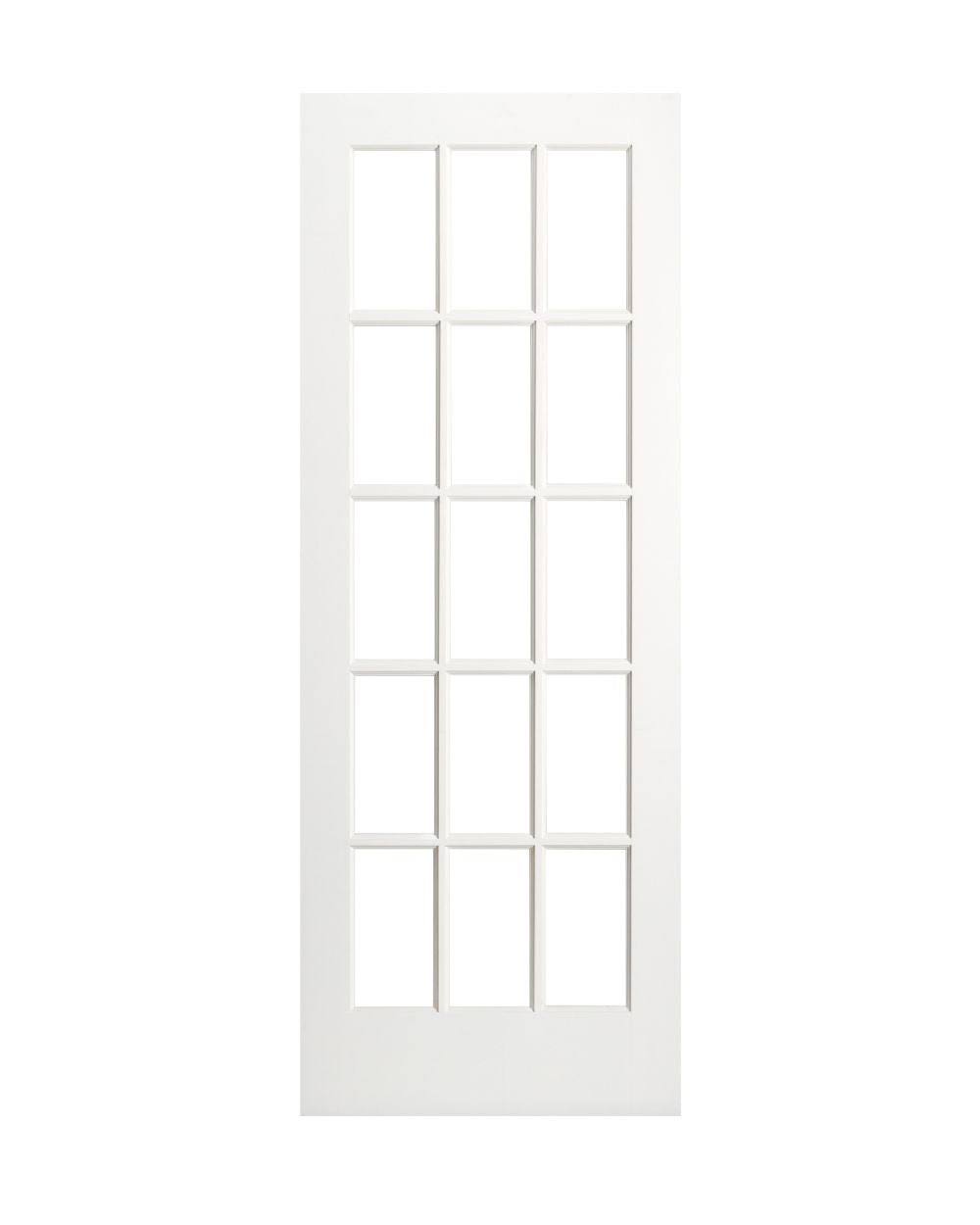 15 Lite French Interior Door (Primed), 28 / 80 (6 8)