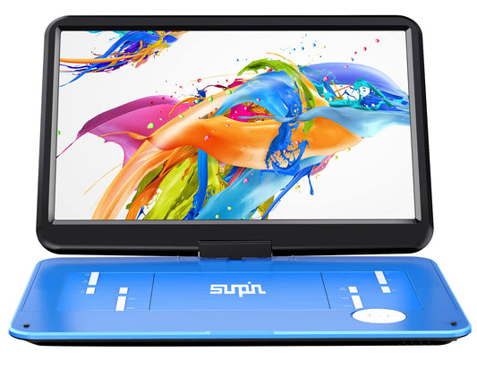 17.9 Portable Dvd Player With 15.6 Inch Large Hd Swivel Screen, Long Lasting Rechargeable Battery, Support Usb/Sd Card/Av In&Out And