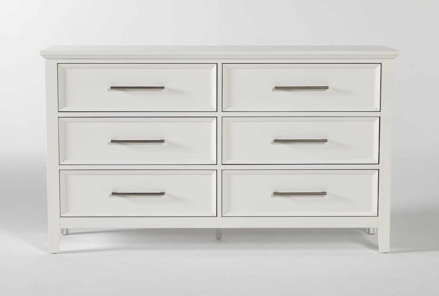 White 6 Drawer Dresser - Wood/Metal - 62w X 18d X 36h At Living Spaces