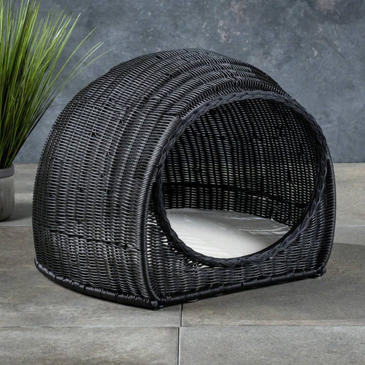 Wicker Igloo Hooded Bed With Cushion Tucker Murphy Pet