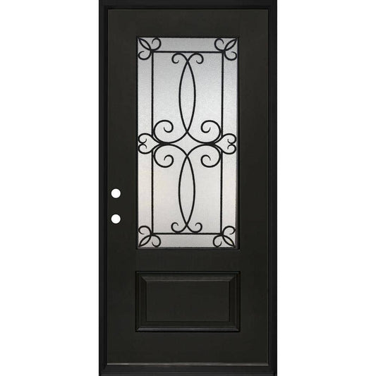 36 In. X 80 In. 3/4lite Georgian Deco Glass Rh Onyx Stained Ma