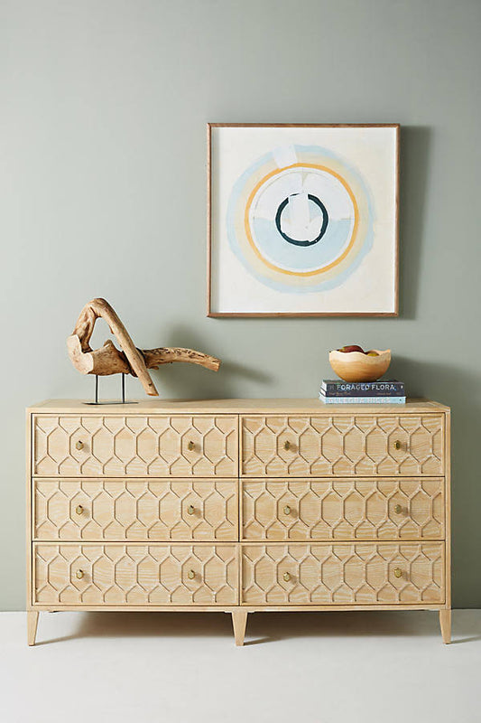 Textured Trellis Six-Drawer Dresser