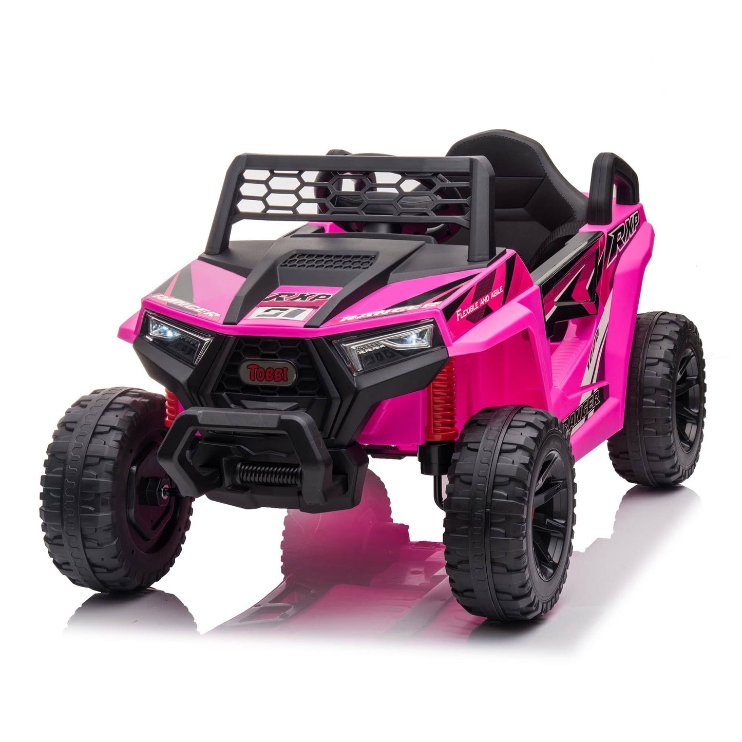 12v Kids Ride On Car, Electric Off-Road Utv Truck With Diverse Functions, Double Open Doors, Safety Belt, Horn, Music, And Lights For Kids