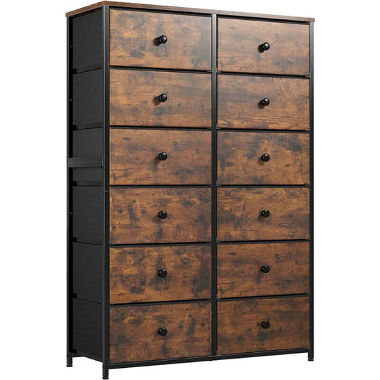 Tall Dresser With 12 Large Drawers For Bedroom