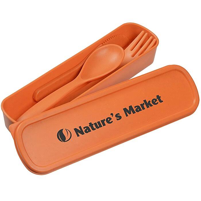 100 Imprinted Utensils | Lunch Time Cutlery Set - Green - - - 4imprint