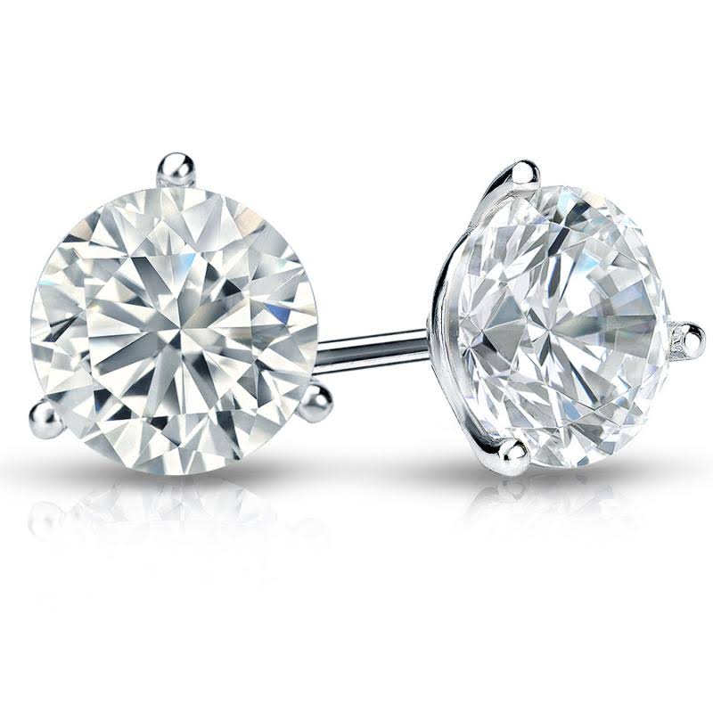 14k Gold Round Diamond Stud Earrings Tw