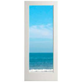 1 Lite White Primed With Dual Clear Tempered Glass French Door (1-3/4) (28x96)