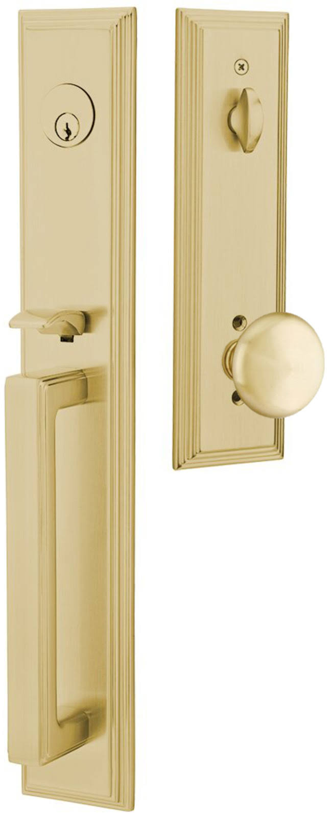 4212p Melrose Full Plate Single Cylinder Keyed Entry Handleset With Providence Interior Knob