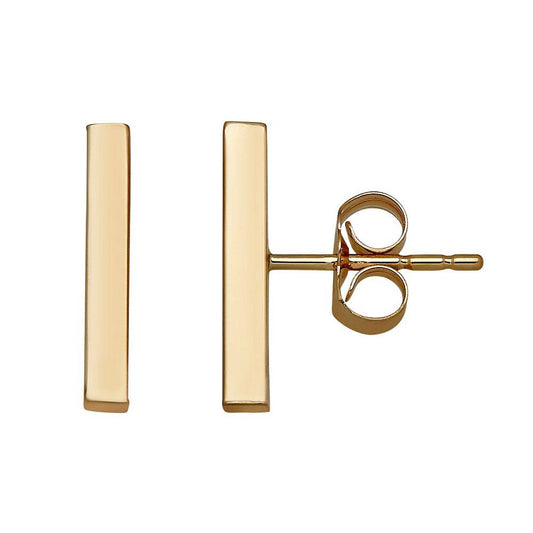 14k Gold Stick Stud Earrings Womens