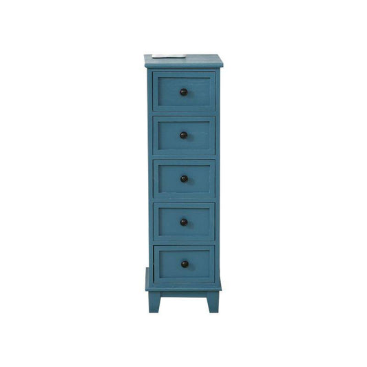 12 W Traditional Wood Lingerie Chest Vertical Storage Chest With Drawers - Blue 5