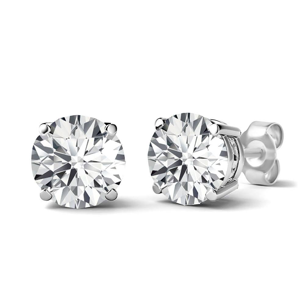 1 Tw. Round Diamond Stud Earrings