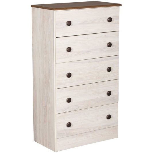 White 5 Drawer Chest