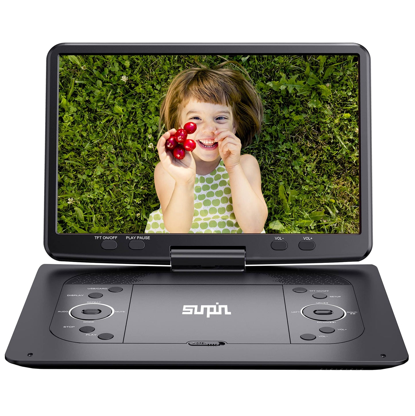 16.9portable Dvd Player With 14.1hd Large Screen,Kids Dvd Players,Unique Extra Button Design,Portable With 5 Hrs Rechargeable Battery,Support